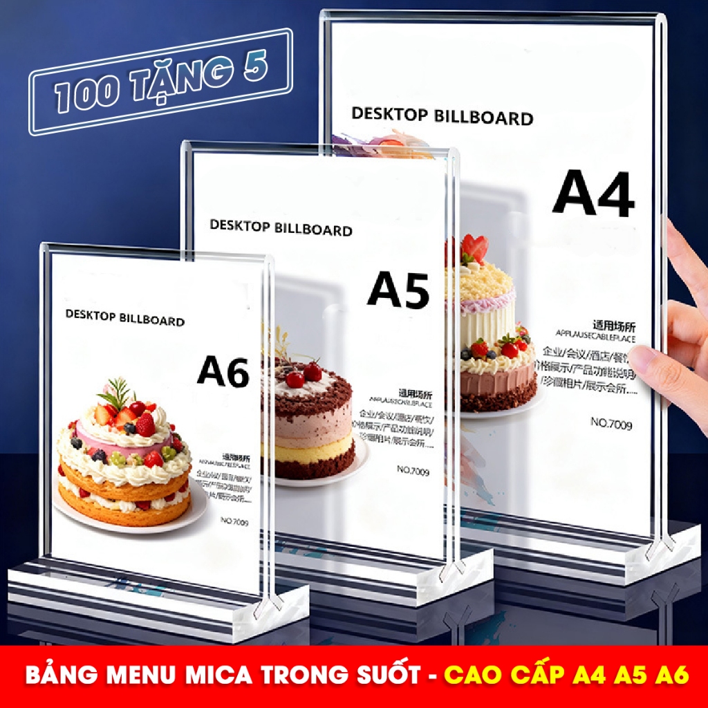Bảng menu mica A4, A5, A6 để bàn, Mica trong suốt, dầy chắc chắn - Lỗi ...