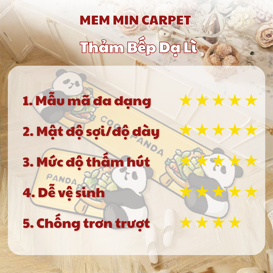 Thảm Dạ Lì, Set Thảm Bếp - Bộ 2 thảm Chùi Chân Mặt Nỉ Thấm Hút Nước, Đế Cao Su Chống Trơn Trượt - TH107