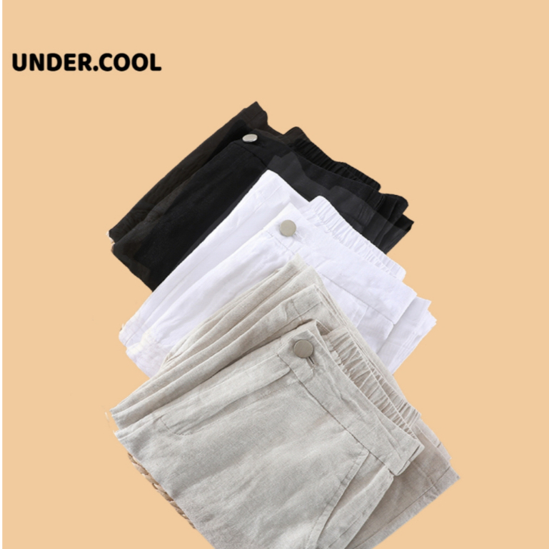 Quần đũi ống rộng dáng dài UNDERCOOL ống suông dáng dài chất đũi trẻ trung năng động - quần 9 tấc, Live QD01