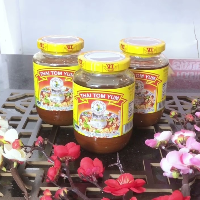 Gia Vị Lẩu Thái Tom Yum Lọ 454g, Nước Cốt Lẩu Thái Tom Yum Chua Cay, Thơm Ngon, Tiện Lợi