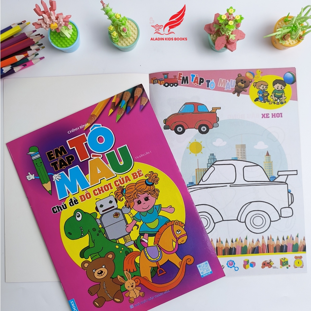 Sách Em Tập Tô Màu (4 Quyển) – Nhân Vật Hoạt Hình, Đồ Chơi Của Bé, Thế Giới Khủng Long
