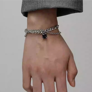 SNUOFO - Vòng tay vuông hai lớp đa năng unisex thiết kế độc đáo trang sức cao cấp dành cho cặp đôi