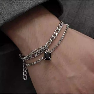 SNUOFO - Vòng tay vuông hai lớp đa năng unisex thiết kế độc đáo trang sức cao cấp dành cho cặp đôi
