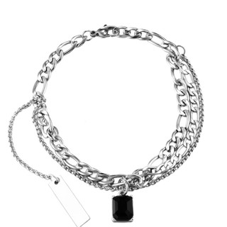 SNUOFO - Vòng tay vuông hai lớp đa năng unisex thiết kế độc đáo trang sức cao cấp dành cho cặp đôi