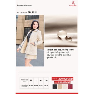 5PLF02, 4PLF03 Áo phao nữ CARDINA trần bông cao cấp siêu nhẹ thiết kế dáng lửng trẻ trung trendy 4PLF03, 5PLF02