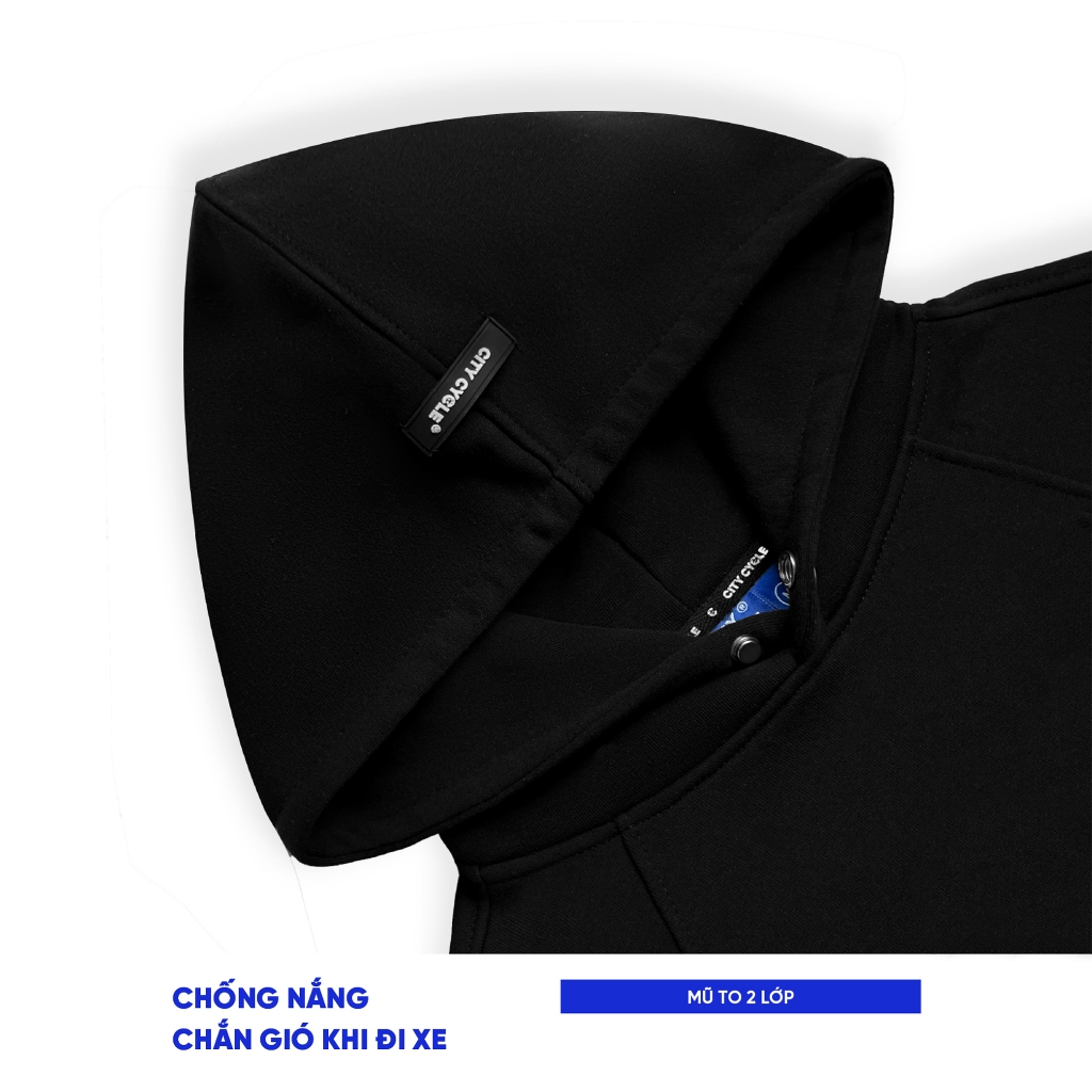 Áo hoodie boxy nỉ bông mùa đông nam nữ boxy Local Brand Chính Hãng City Cycle Áo hoodie Time Flow