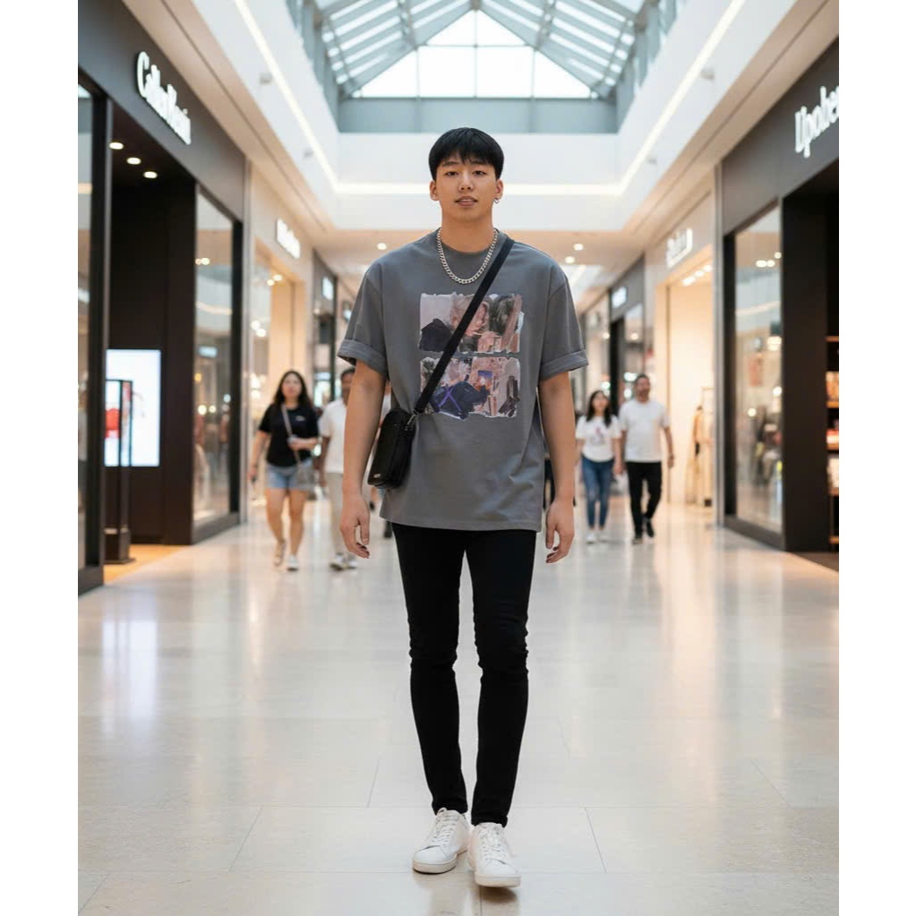 Áo thun Stee Cổ tròn PAINTBOY Localbrand ICVCVNI Unisex Cotton