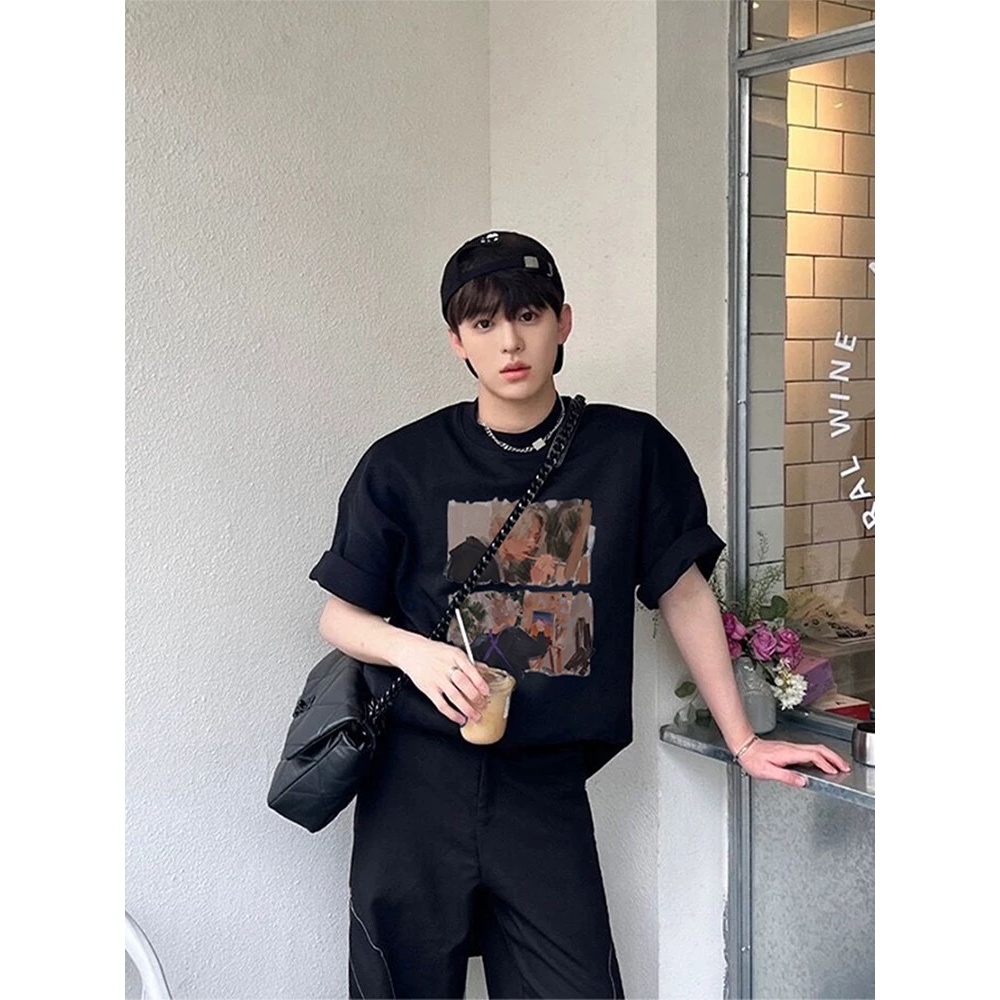 Áo thun Stee Cổ tròn PAINTBOY Localbrand ICVCVNI Unisex Cotton