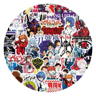 SẴN Set 70-75 stickers Shin Seiki Evangelion | Miếng hình dán trắng đen DIY chống thấm nước biểu tượng cảm xúc HD1