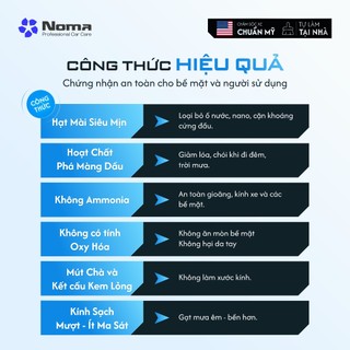 Nước rửa kính Ô tô Noma 911 tẩy sạch màng dầu, vết ố lâu ngày, hạn chế bám bụi - Tặng Pad chà