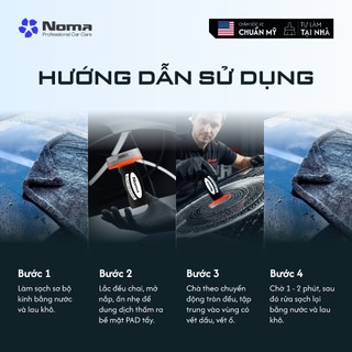 Nước rửa kính Ô tô Noma 911 tẩy sạch màng dầu, vết ố lâu ngày, hạn chế bám bụi - Tặng Pad chà