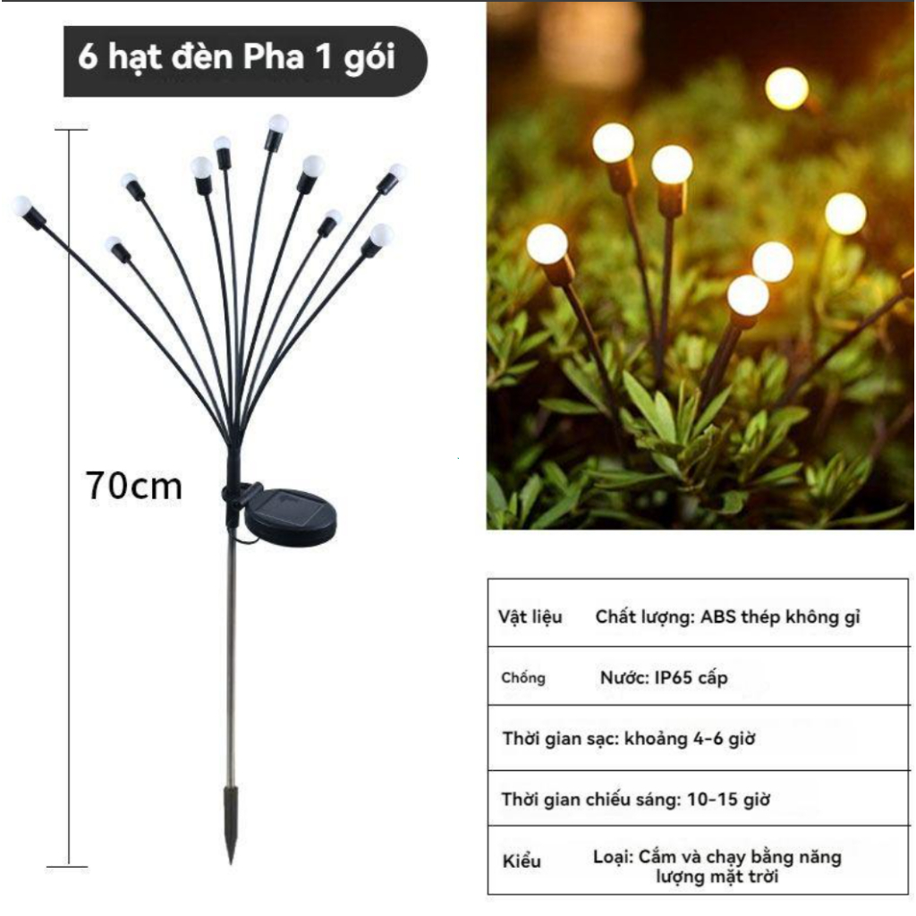 Đèn đom đóm năng lượng mặt trời Đèn sân ngoài trời Trang chủ Không thấm nước Sân vườn Sân vườn Cảnh quan Sân cỏ Đèn chiế