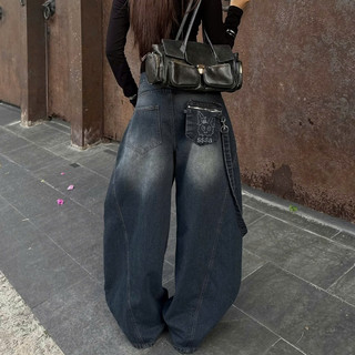 QUẦN JEANS PHỐI TÚI ĐEO CHÉO THÁO RỜI PREMIUM FORM RỘNG TÔN DÁNG NAM NỮ ĐAI SIẾT EO | SSSTORE.AESTHETIC