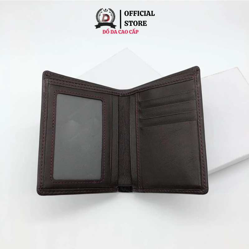 Ví Da Nam Dáng Đứng Da Bò Thật, Nhiều Ngăn Đựng CCCD Thẻ ATM Tiền Mặt, Ví Nam Cao Cấp Bền Đẹp-Classic Leather