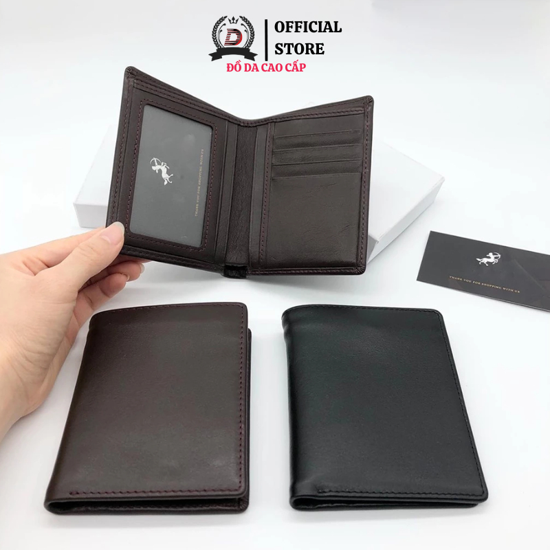 Ví Da Nam Dáng Đứng Da Bò Thật, Nhiều Ngăn Đựng CCCD Thẻ ATM Tiền Mặt, Ví Nam Cao Cấp Bền Đẹp-Classic Leather