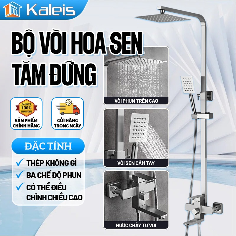 Kaleis Sen Cây Tắm Đứng Chỉnh Nhiệt 3 Trong 1 – Inox 304 Chống Gỉ Cao Cấp, Tiết Kiệm Nước, Dễ Lắp Đặt