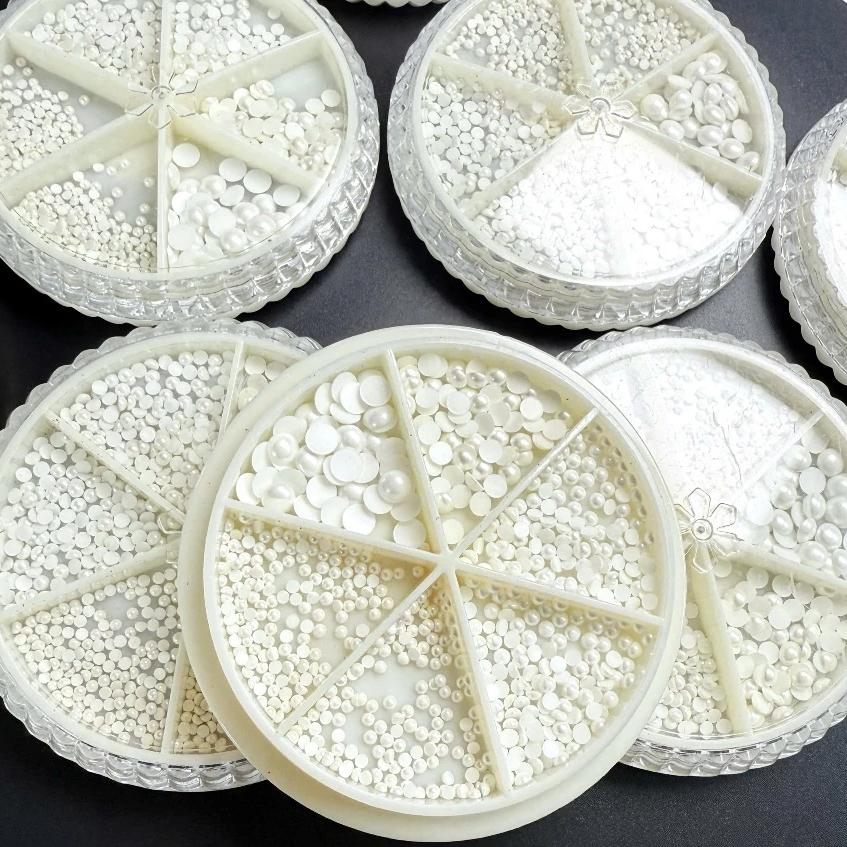 Hộp Nail Ngọc Trai Mix Size Trang Trí Móng – Hạt Ngọc Trai Nhiều Kích Cỡ, Phụ Kiện Nail Sang Xịn, Dễ Mix Mẫu
