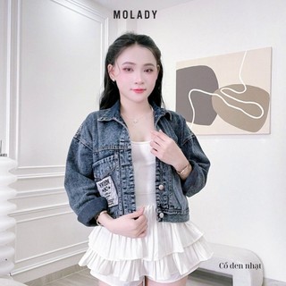 Áo khoác jean thêu thiết kế túi ngang nón to chống nắng tốt MOLADY K93