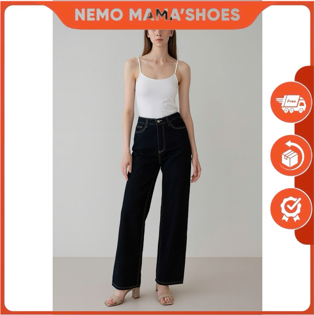ZARA QUẦN JEAN NỮ LƯNG ĐẮP CHÉO XANH ĐEN (250814001)