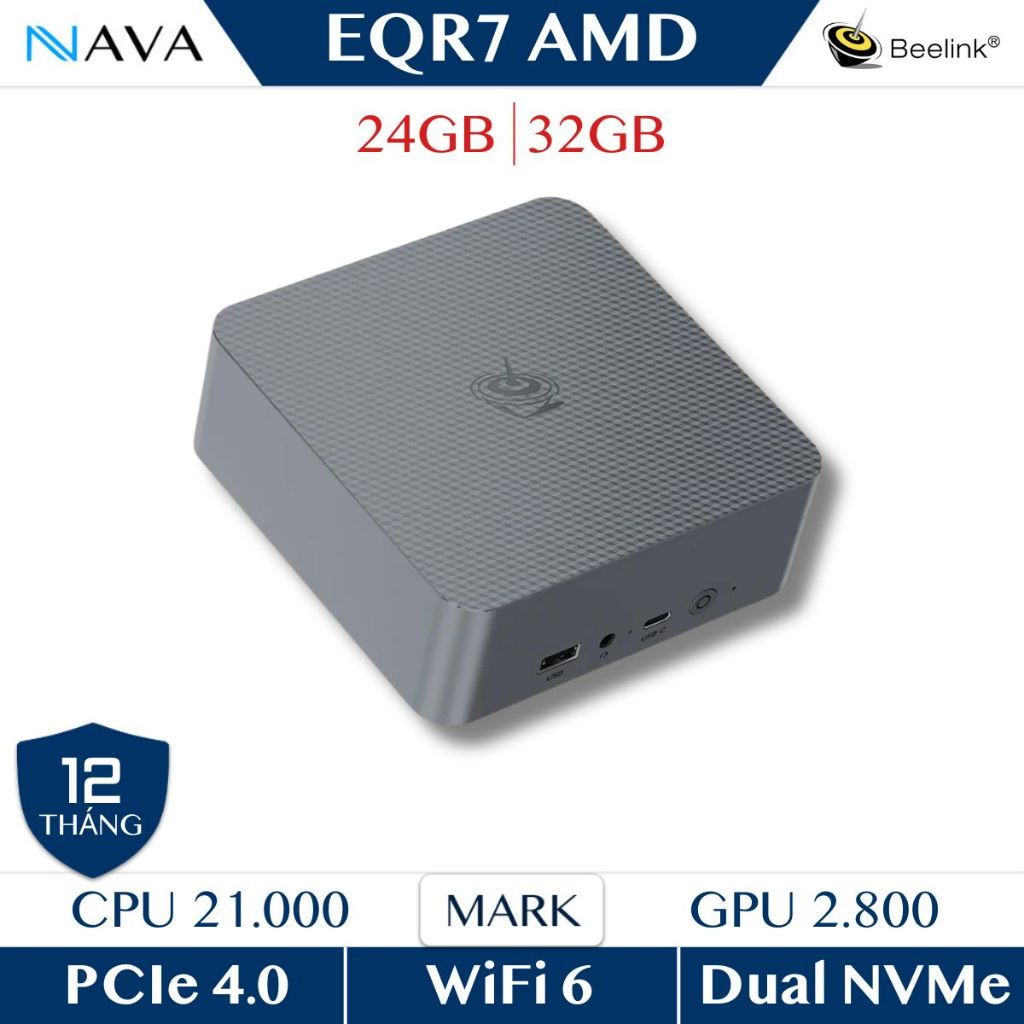 Mini PC Beelink EQR7 Ryzen 7 7735U 24GB | 32GB LPDDR5 (Ram không