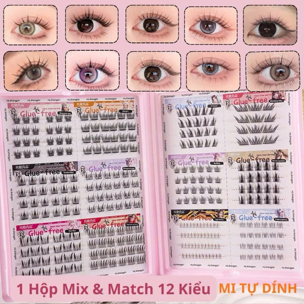 Lông mi tự dính có keo mix đủ kiểu tiện lợi đi tiệc makeup các kiểu [hoả tốc]