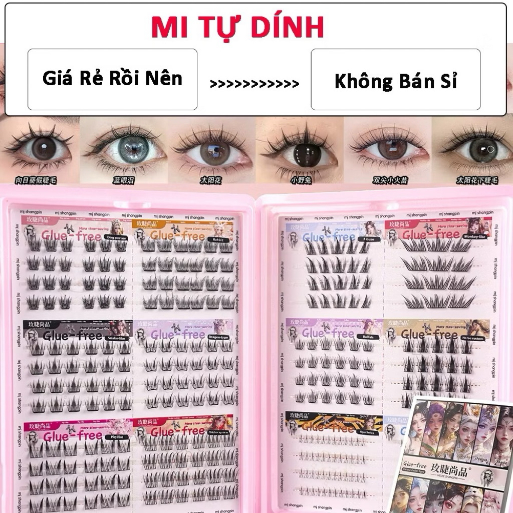 Lông mi tự dính có keo mix đủ kiểu tiện lợi đi tiệc makeup các kiểu [hoả tốc]