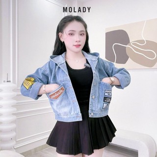 Áo Khoác JEAN Nữ MOLADY có nón thêu logo cực chất sang trọng K49