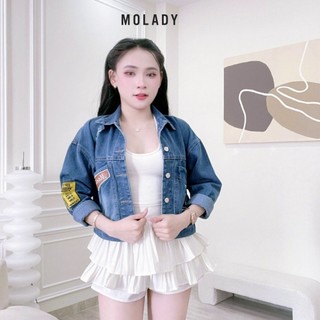 Áo Khoác JEAN Nữ MOLADY có nón thêu logo cực chất sang trọng K49