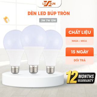 Đèn LED Búp Tròn Đui Xoay Kín Nước 3W 7W 12W Đui Xoáy E27 Haledco Bóng Nhựa Siêu Sáng Trang Trí Quán Cafe, Nhà cửa