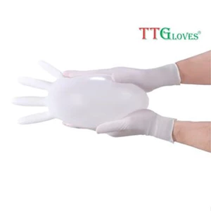 Găng Tay Y Tế Bao Tay Cao Su Không Bột Nitrile Màu Trắng Hộp 100 Chiếc- D1986