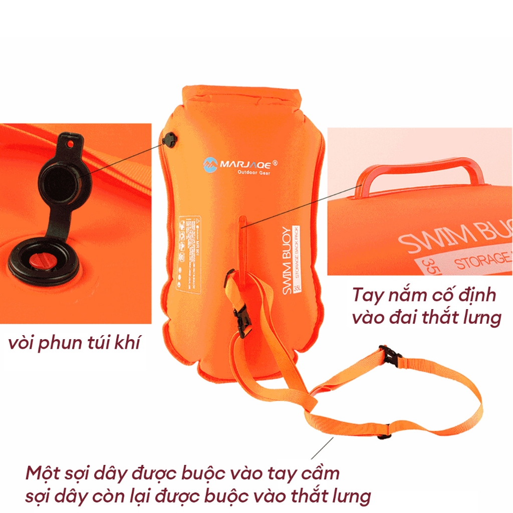Phao bơi đôi đeo vai phao Phao bơi Phao bơm hơi có lưu trữ  Sử dụng để thoát hiểm lũ lụt túi chống nước tập bơi du lịch