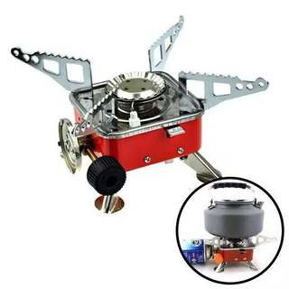 Bếp Ga Mini Chống Gió Có dây Chống Cháy , Gấp Gọn Tiện Dụng Cho Giã Ngoại Du Lịch
