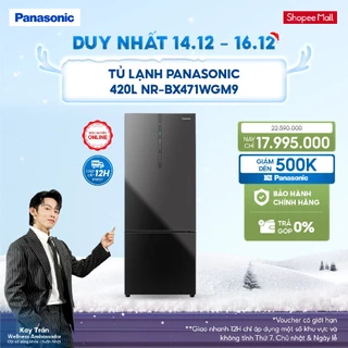 [LIVESTREAM] [Sẵn hàng miền Bắc] Tủ lạnh Panasonic Inverter 420 lít NR-BX471WGM9 Mặt gương Đông mềm diệt khuẩn