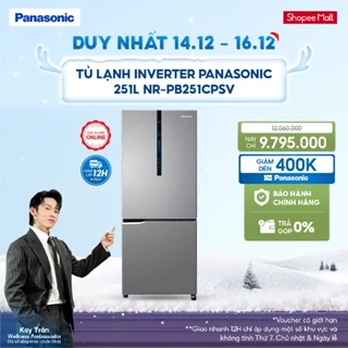 [LIVESTREAM] Tủ lạnh Panasonic Inverter 251 lít NR-PB251CPSV Ngăn đông mềm Ngăn đá dưới