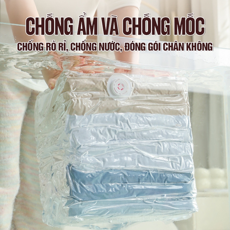 Kaleis Túi Hút Chân Không Không Cần Bơm | Túi Nén Quần Áo, Chống Ẩm Mốc, Chất Liệu Dày Bền