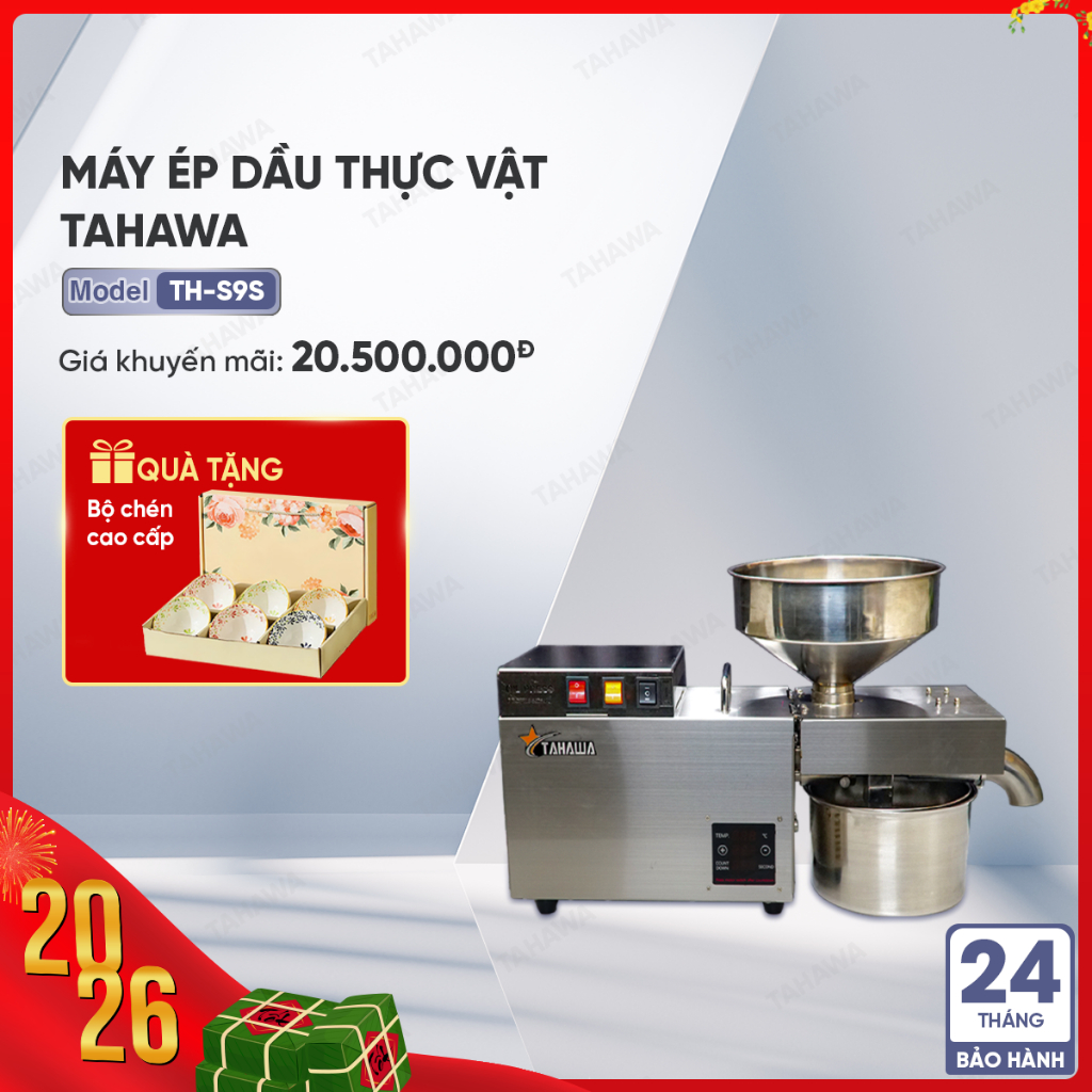 Máy ép dầu thực vật Tahawa TH-S9S - Hàng nhập khẩu Nhật Bản - Máy mới như hình