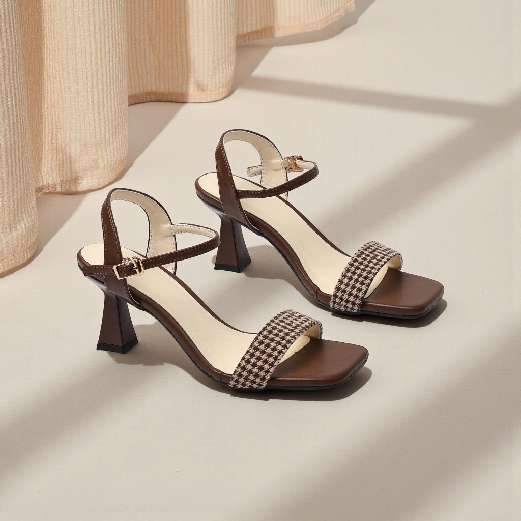 Giày Sandal Nữ Cao Gót 7cm Phối Màu Pixie X958