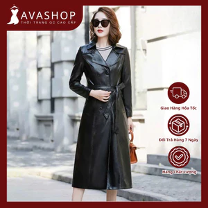Áo Khoác Da Nữ Dáng Dài Eo Thon Sang Chảnh KD20