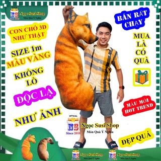 THÚ BÔNG GỐI ÔM HÌNH CON CHÓ 3D NGỐ ĐỘC LẠ NHƯ THẬT - MUA CHỌN SIZE LÀ MÓN QUÀ RẤT Ý NGHĨA ĐỒ CHƠI