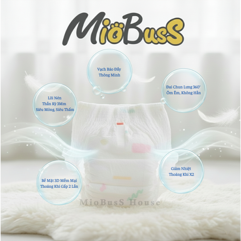 [100 miếng] MioBusS Băng vệ sinh quần người lớn – Thoáng khí, thấm hút, an toàn cho da