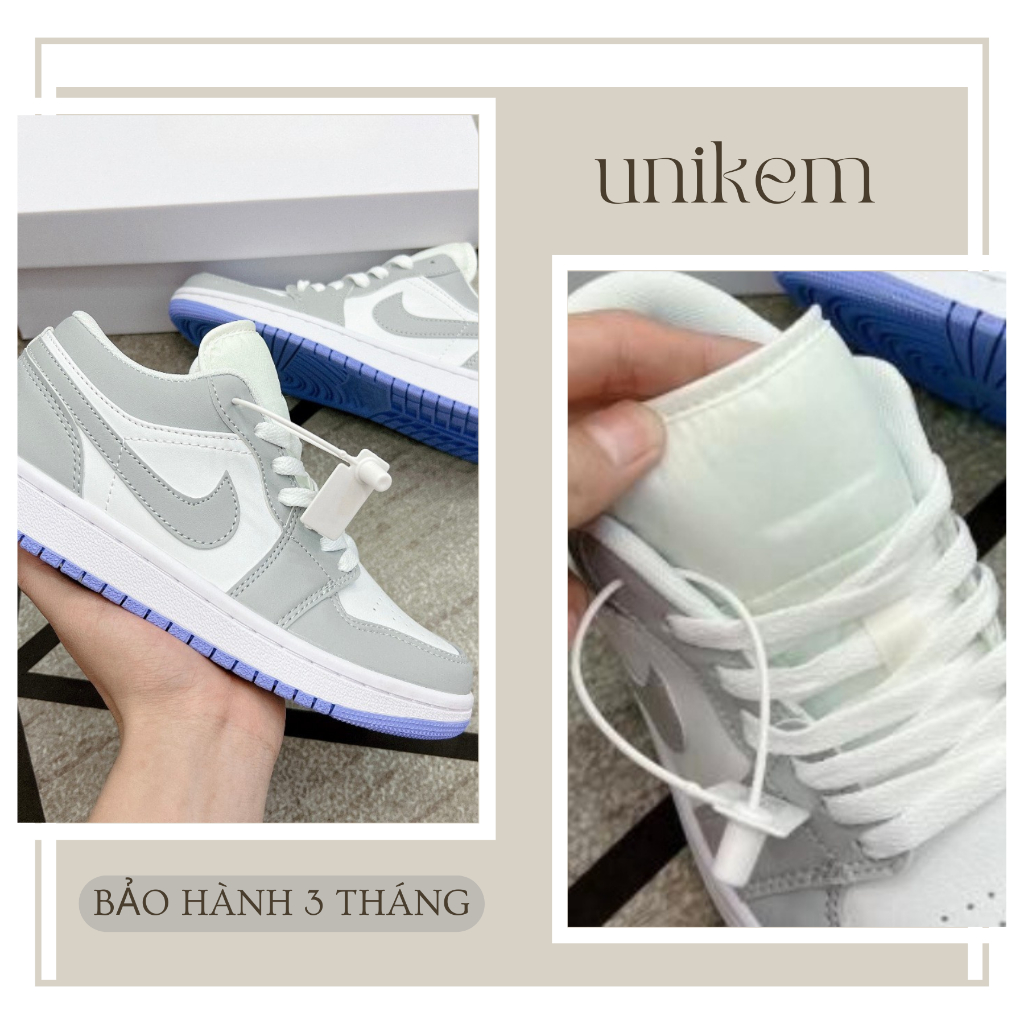 Giày Thể Thao Xám Trắng Đế Xanh, Giày Cổ Thấp Grey Xám Đế Xanh