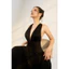 Đầm Dài Cổ Yếm SYLVETTE DRESS Chất Chéo Ý Phối Ren Cao Cấp – Váy Dạ Hội Nữ Màu Đen Sang Trọng Quyến Rũ