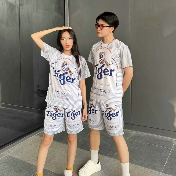 Bộ quần áo thể thao in bia tiger, sài gòn, larue, kẹn xanh, huda, sting, kẹn bạc, bộ con công chất thun lạnh BC