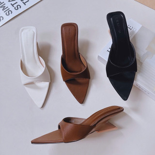 Dép Guốc Ngang Bầu Gót Uốn Mieo Shoes D3102 D3103 D3104