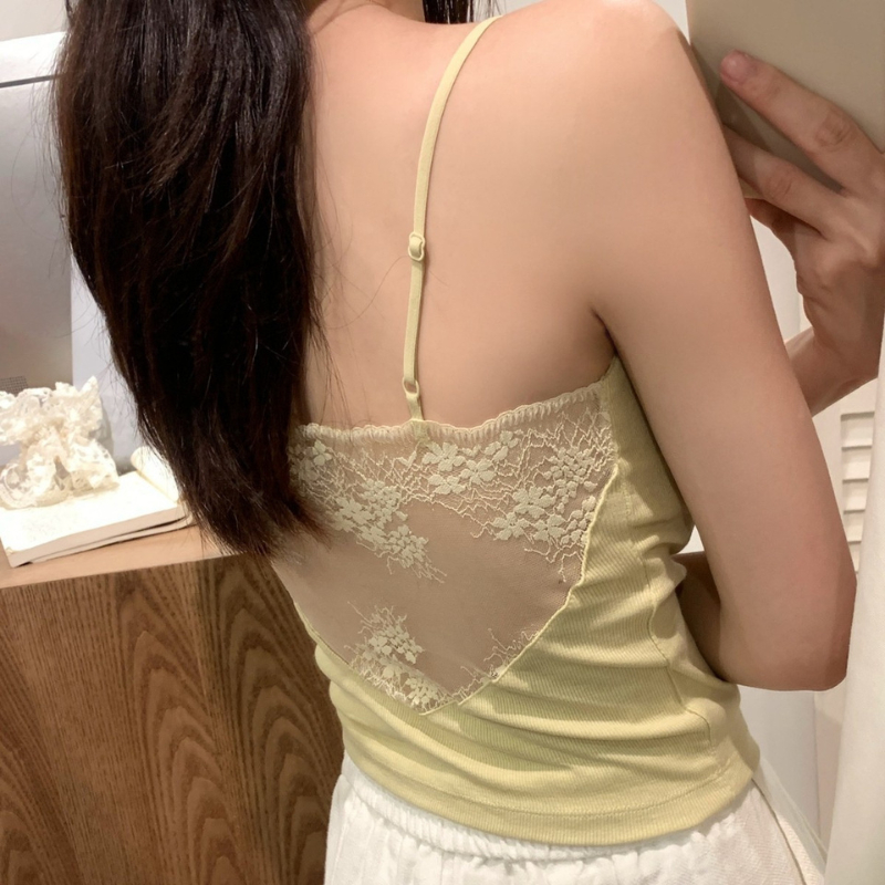 Áo hai dây ren lưng phối lưới  – Áo croptop nữ ôm dáng, tôn vóc dáng quyến rũ