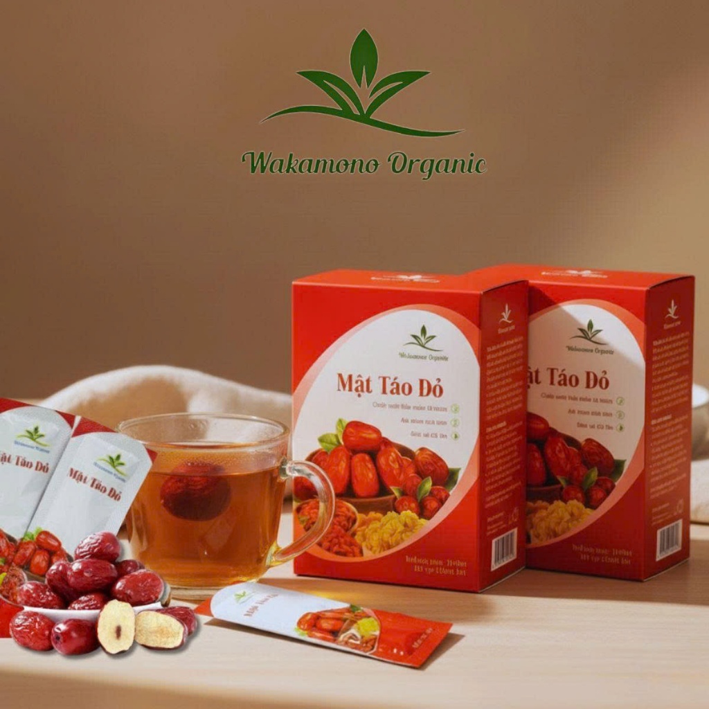 Mật táo đỏ kỷ tử hoa cúc Wakamono Organic Hảo hạng, cải thiện tuần hoàn, phục hồi sức khỏe, bổ khí