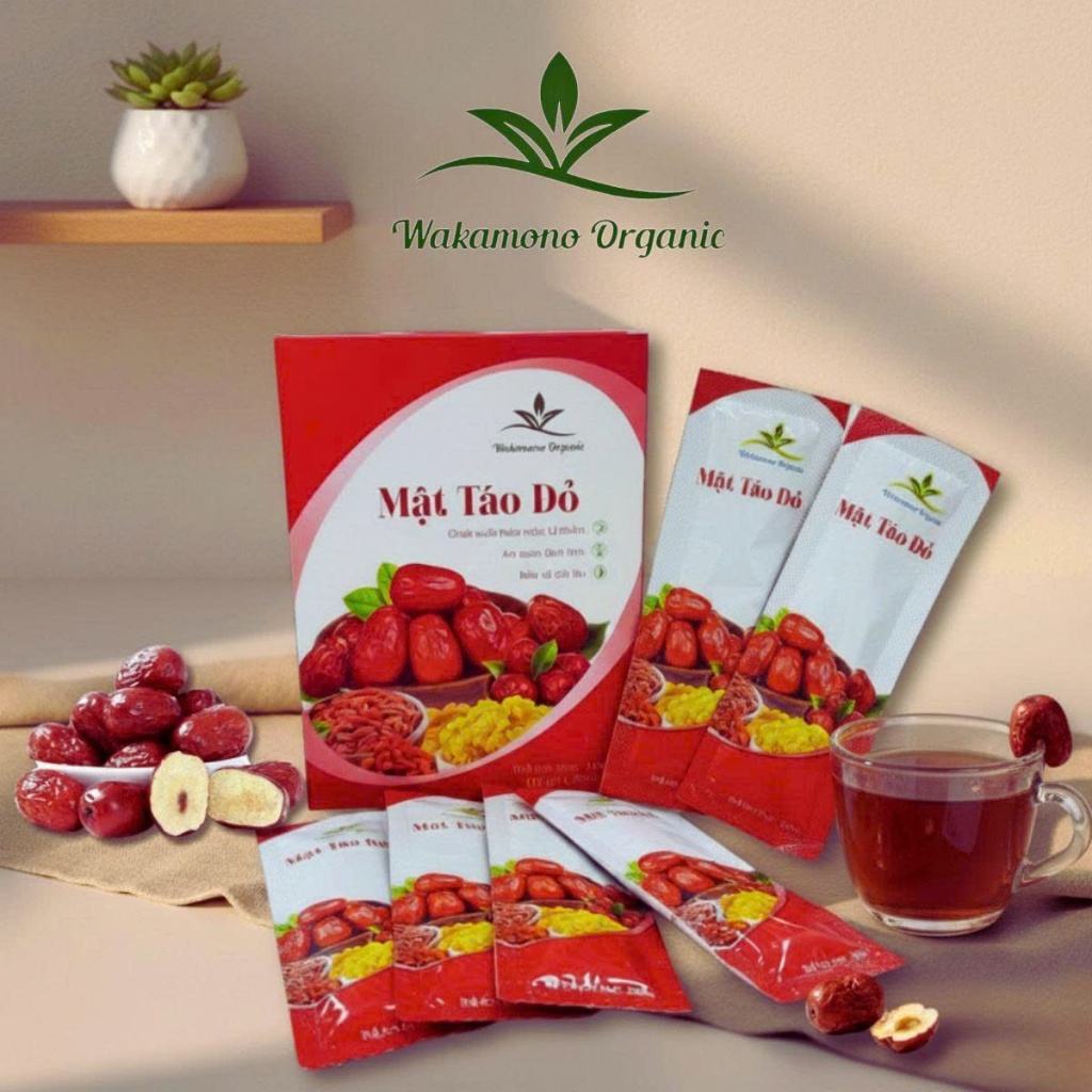 Mật táo đỏ kỷ tử hoa cúc Wakamono Organic Hảo hạng, cải thiện tuần hoàn, phục hồi sức khỏe, bổ khí
