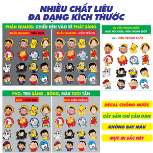 HÌNH DÁN NHÍ NHỐ vui nhộn. Decal trang trí cửa kính ô tô, dán xe máy, tem xe đạp điện, xe điện. cute