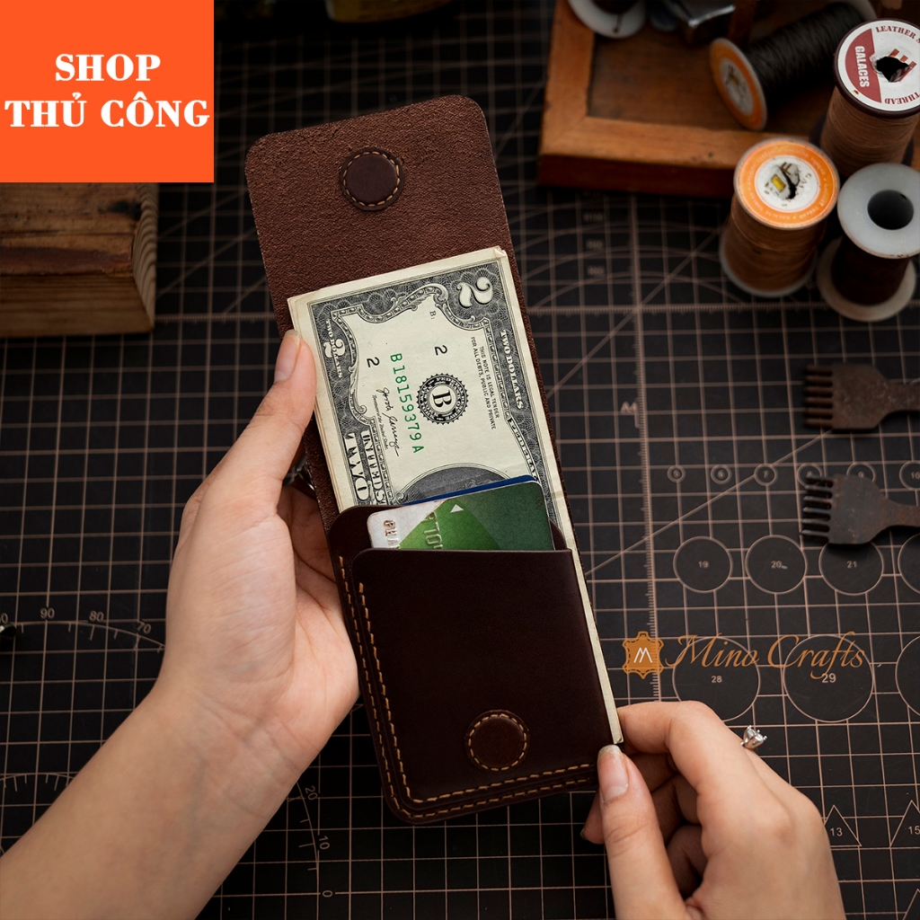Mino Crafts - Ví da bò thủ công mini - Da bò nhập khẩu - Đồ da Handmade - Nhiều màu sắc