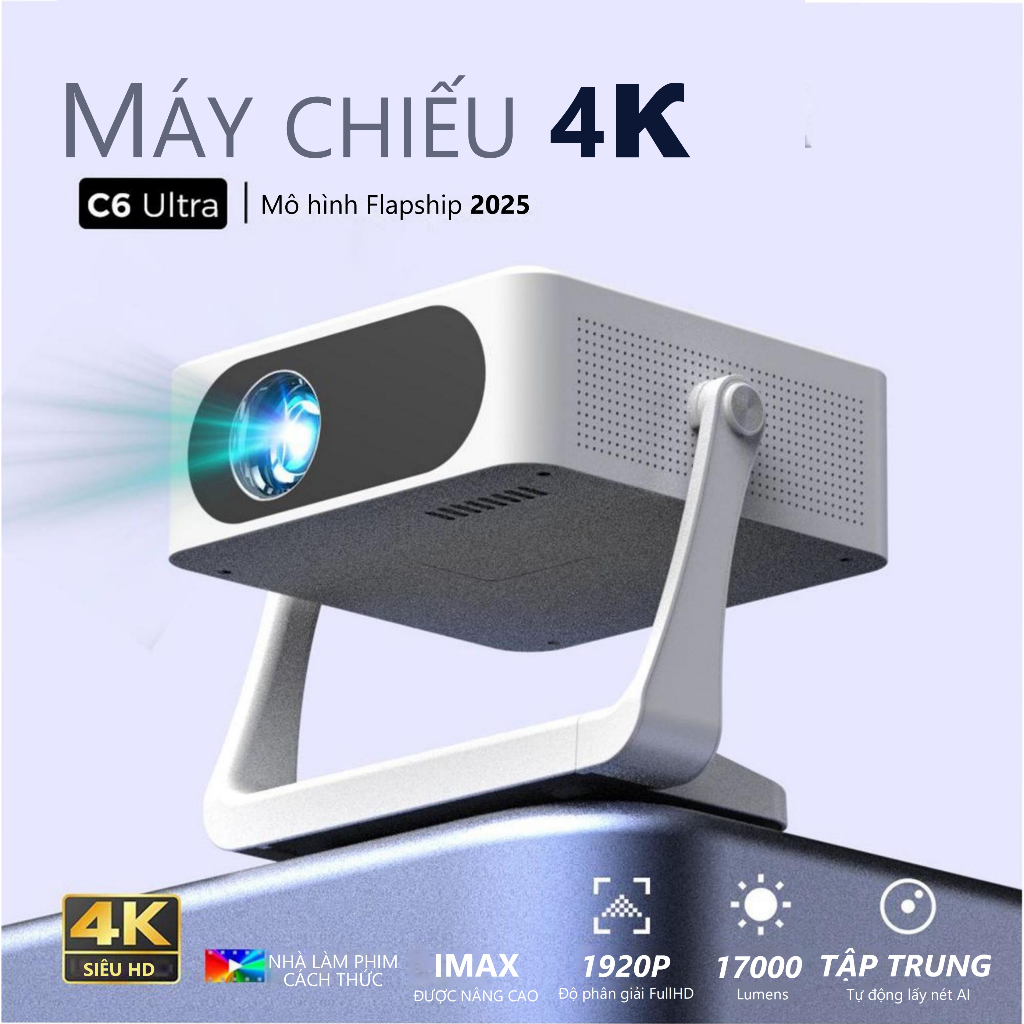 FINTEX C6 Máy chiếu cầm tay siêu 4k Tự động tập trung Sáng tạo 360 ...